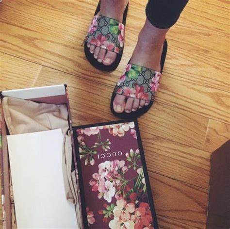 gucci flower shoes white|gucci floral slides outfit.